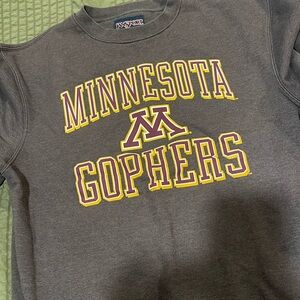 University of Minnesota Sweatshirt Crew Neck Pull Over Gopher Large Grey College